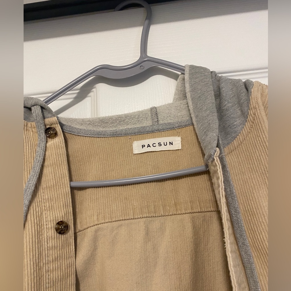 Hooded shirt men’s, size XL, beige - Picture 2 of 5